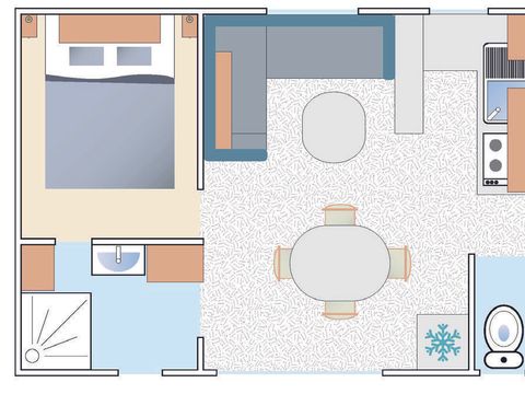 MOBILHOME 6 personnes - Trigano Evo 3 chambres clim terrasse couverte