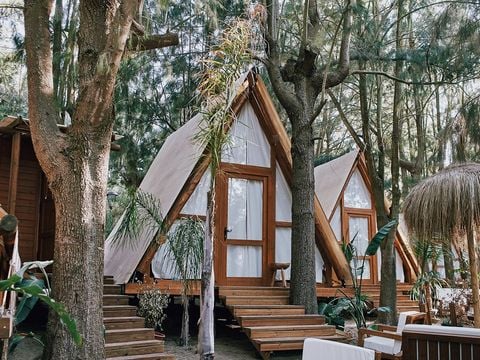 TENTE TOILE ET BOIS 4 personnes - Tente Algaida - 15m² -