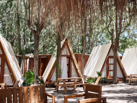 TENTE TOILE ET BOIS 4 personnes - Tente Algaida - 15m² -