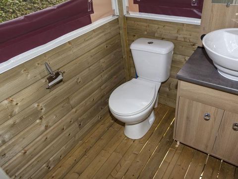 Tente en toile et en bois 5 personnes - Lodge - NIAGARA 40m² avec salle de bain