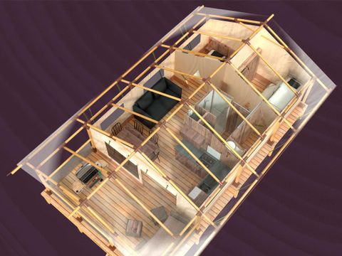 TENTE TOILE ET BOIS 5 personnes - Lodge KENYA 46m² 