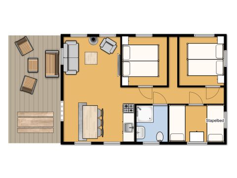 TENTE TOILE ET BOIS 7 personnes - Tente safari de Wold Lodge