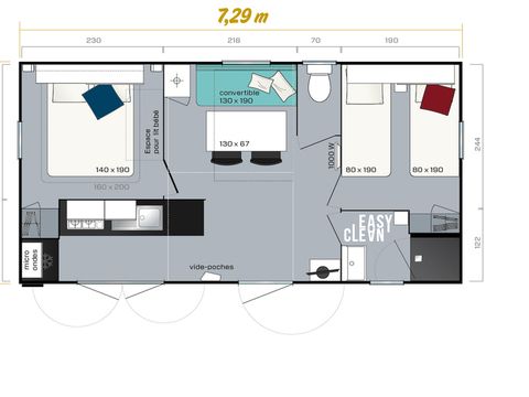 Mobilhome 4 personnes - Premium 2 Chambres