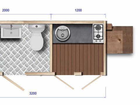 TENTE TOILE ET BOIS 4 personnes - Safari Lodge
