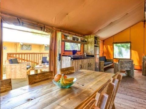 Hébergement 5 personnes - Tente Safari Lodge (40 m² - 2 ch.)