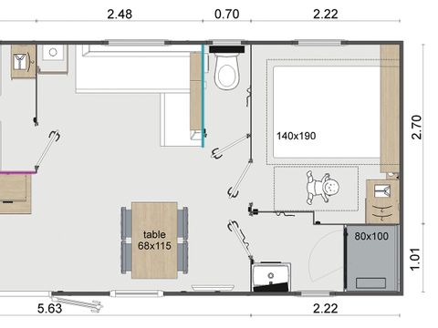 MOBILHOME 4 personnes - Supérieur 2 chambres