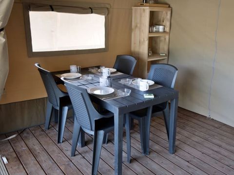 TENTE TOILE ET BOIS 6 personnes - Safari (avec toilette)
