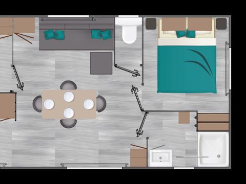 Mobilhome 4 personnes - Mobil home Confort 30m² - Pas d'animal