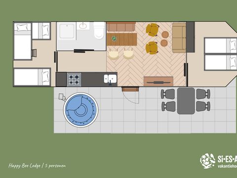 Lodge 5 personnes - Happy Bee Lodge avec jacuzzi | 5 personnes
