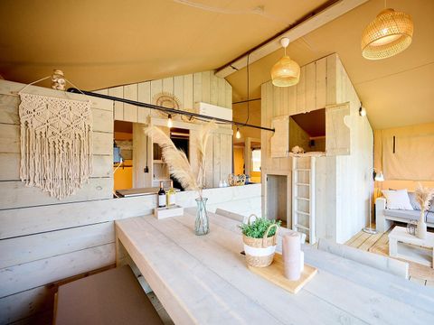 Tente en toile et en bois 6 personnes - Tente safari | 6 personnes
