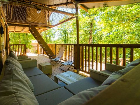 Tente en toile et en bois 7 personnes - Spotty Lodge Ranger