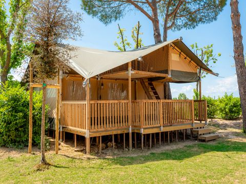 Tente en toile et en bois 7 personnes - Spotty Lodge Ranger