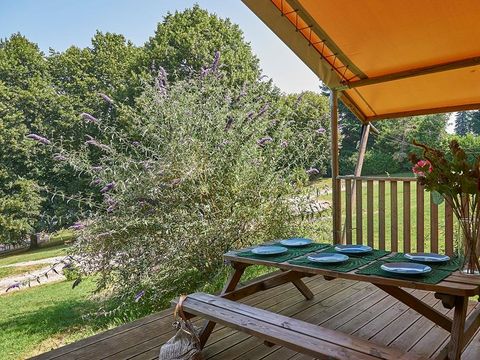 Tente en toile et en bois 5 personnes - Tente Glamping Safari - 2 chambres - 5*
