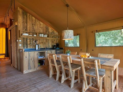 Tente en toile et en bois 5 personnes - Tente Glamping Safari - 2 chambres - 5*