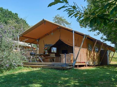 Tente en toile et en bois 5 personnes - Tente Glamping Safari - 2 chambres - 5*