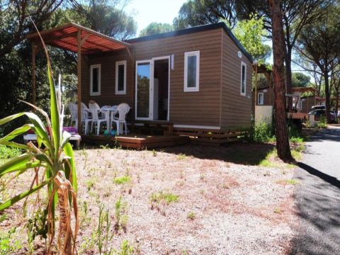 MOBILHOME 6 personnes - Mobil Home Aqua 3ch 6 pers  Terrasse Semi-couverte Clim TV