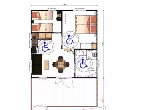 CHALET 4 personnes - PMR Origan 3 Pièces