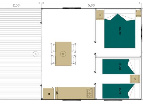 HÉBERGEMENT INSOLITE 4 personnes - INSOLITE LODGE PRIVILÈGE - 23 m² - 2 chambres - avec sanitaires