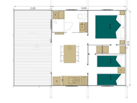HÉBERGEMENT INSOLITE 4 personnes - INSOLITE LODGE PRIVILÈGE avec vue - 26 m² - 2 chambres - avec sanitaires
