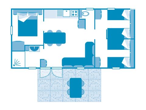MOBILHOME 6 personnes - COTTAGE 6p 3ch ***