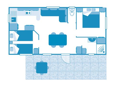 MOBILHOME 4 personnes - COTTAGE SAVANNAH 4p 2ch ****