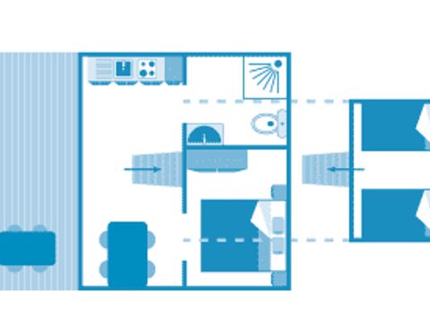 TENTE TOILE ET BOIS 4 personnes - Lodge 4p 2ch ***