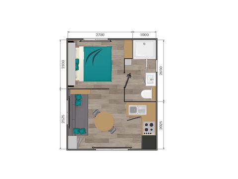 MOBILHOME 2 personnes - Cottage Duo -Zen -  1 Chambre - 18 m² - Une Pause Détente