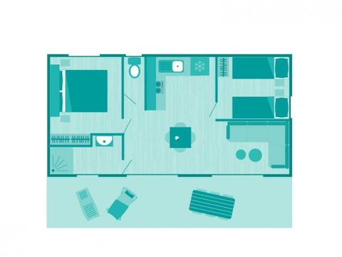 MOBILHOME 4 personnes - Cottage Iris 4 pers 2 Ch 1 Sdb ***