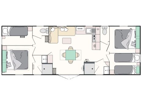 Mobilhome 8 personnes - Cottage Rosa - 4 chambres - 2 salles de bain ****