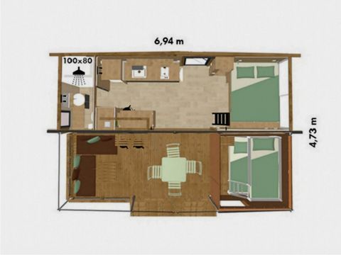 HÉBERGEMENT INSOLITE 5 personnes - Tiny Lodge 2 ch 5 personnes