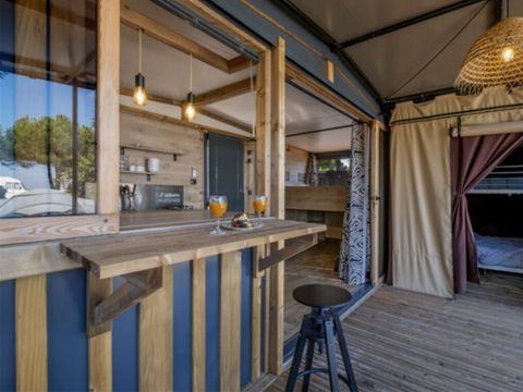 TENTE TOILE ET BOIS 5 personnes - Tiny Logde 2ch 5p avec vue forêt