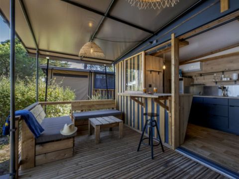 TENTE TOILE ET BOIS 5 personnes - Tiny Logde 2ch 5p avec vue forêt