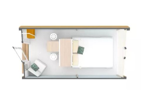 HÉBERGEMENT INSOLITE 2 personnes - Coco Roulotte 2 Pièces 2 Personnes Sans Sanitaire