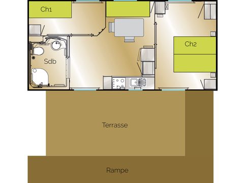 MOBILHOME 4 personnes - Mobil Home  Privilège  Louisiane  - 2 chambre