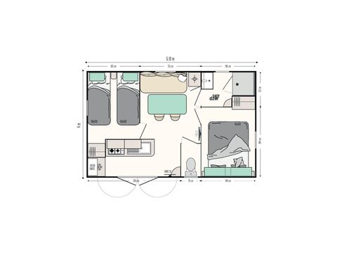 MOBILHOME 4 personnes - NEPTUNE terrasse couverte