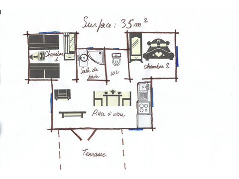 Chalet 5 personnes - Le Lumineux avec vue - 35m² - 2 chambres
