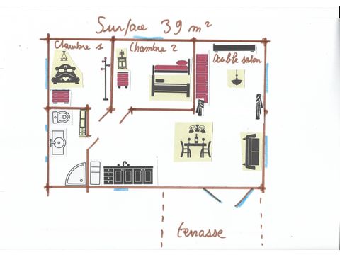 Chalet 8 personnes - Le Familial - 39m2 - 2/3 chambres