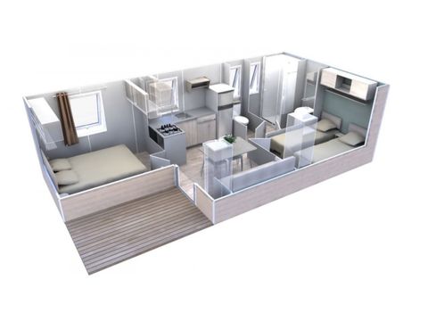 MOBILHOME 4 personnes - Esterel - VIP Confort EVO - 29m²- Vue Mer et Jacuzzi