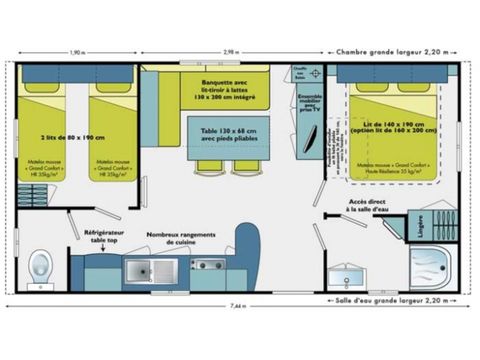 MOBILHOME 4 personnes - Théoule - super Mercure - Confort - 2 chambres 28m²