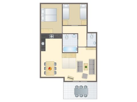 APPARTEMENT 6 personnes - 6A