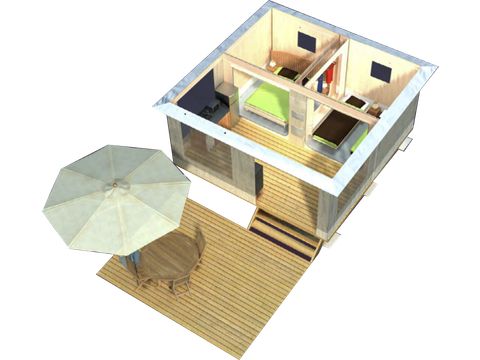 TENTE 4 personnes - Tente équipée - 2 chambres