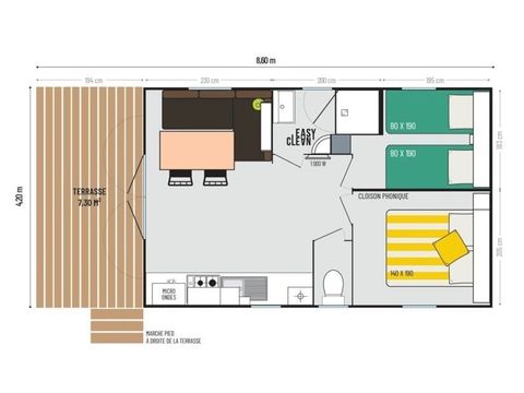 MOBILHOME 6 personnes - OPHEA S Front de mer - 2 chambres