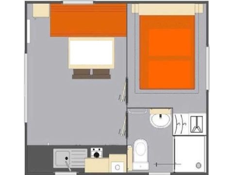 Mobilhome 4 personnes - LODGE S 20m² / 1 chambre - terrasse