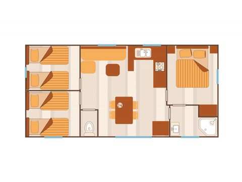 Mobilhome 2/6 personnes - Confort Belledonne - 3 chambres - 32m²