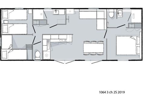 MOBILHOME 6 personnes - O'HARA PREMIUM  - 3 chambres
