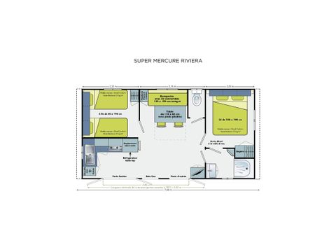 MOBILHOME 4 personnes - Super Mercure 27.5m² - 2 chambres
