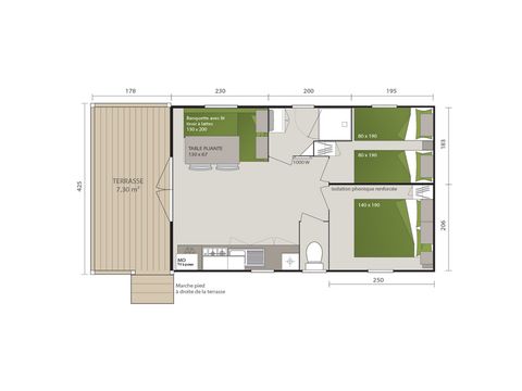 MOBILHOME 4 personnes - LOGGIA