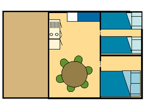 BUNGALOW TOILÉ 4 personnes - Caraïbes (sans sanitaires)