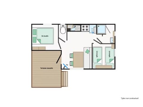 MOBILHOME 4 personnes - Aigrette - climatisé ❆