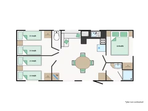 MOBILHOME 6 personnes - Mobile-home BIHOREAU*** 6 personnes